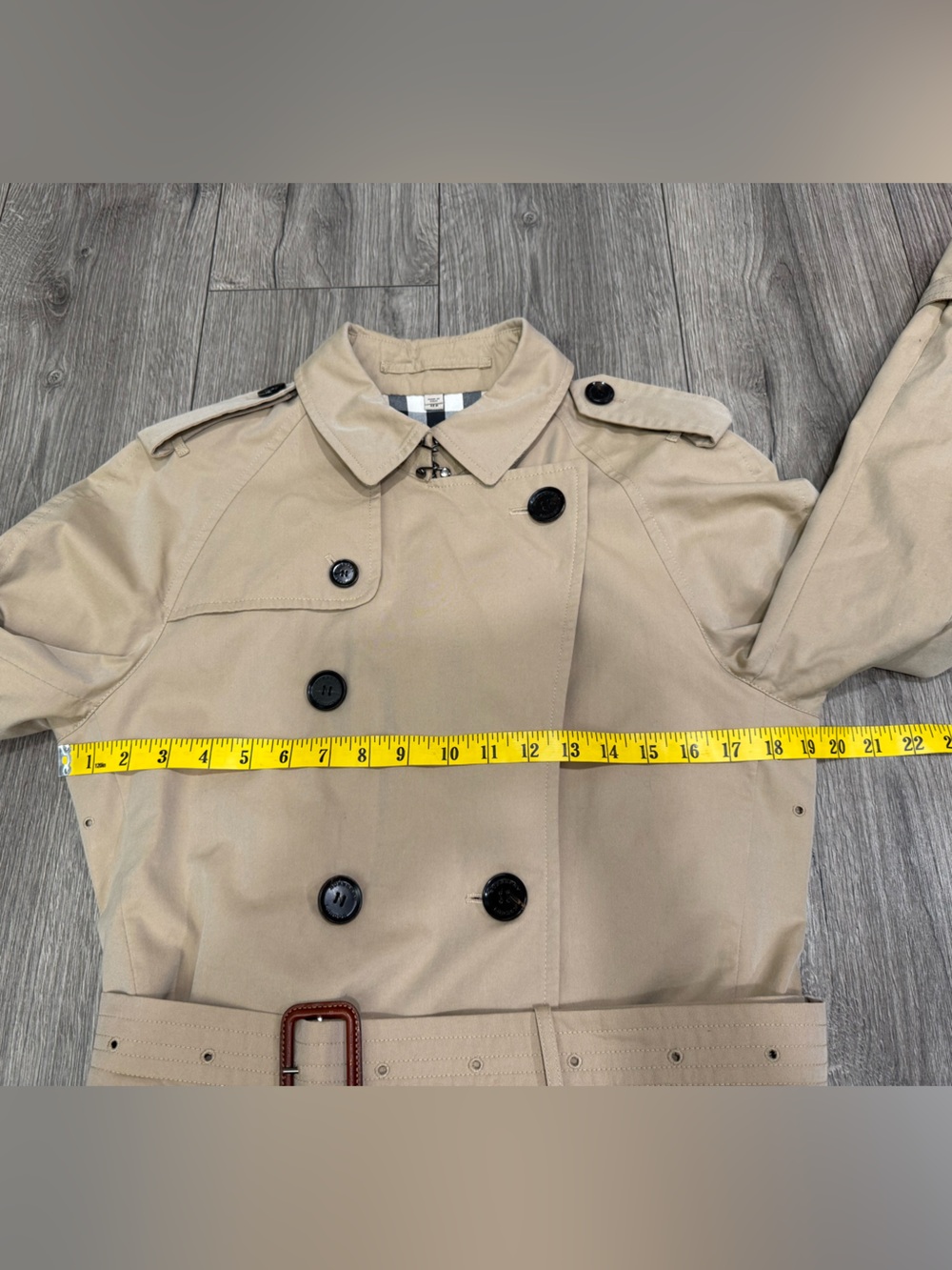 Burberry London Women's Beige Belted Trench Coat Nova Check Lined Classic Jacket - Picture 14 of 16